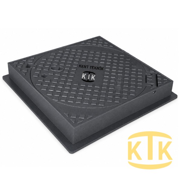 DKT-600-C5 Döküm Yuvarlak Rögar Kapağı Takımı Ø600 mm (kare çerçeve) | C250 ürün görseli