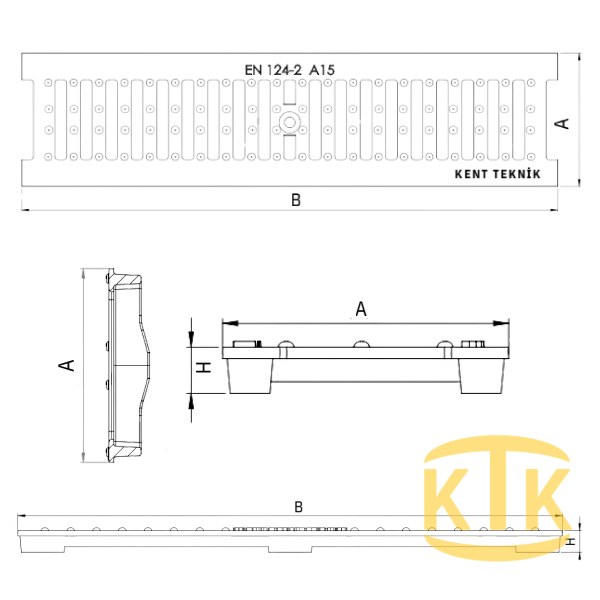 Döküm Yağmur Suyu Izgarası 480x500x45 mm (DI.4845-D)