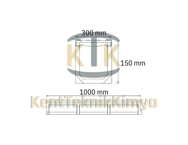 Kompozit Drenaj Kanalı 300x1000x150 mm - Fibre Kompozit