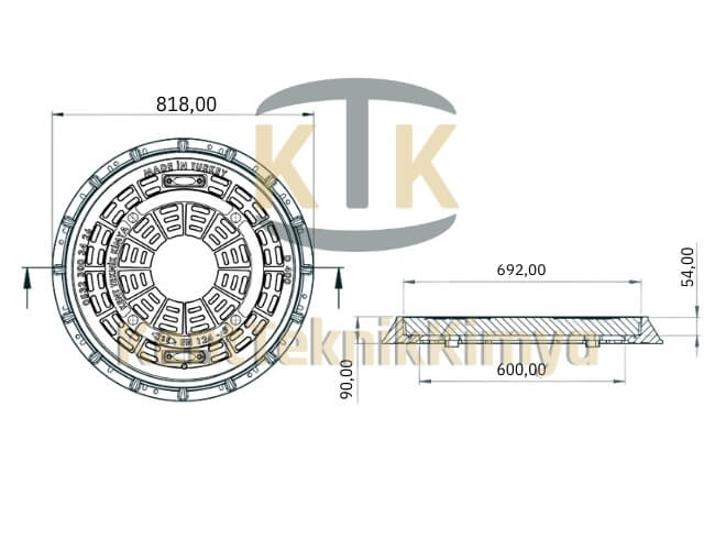 Kompozit Rögar Kapağı Takımı ø 600 mm Kalın Seri II - Fibre Kompozit